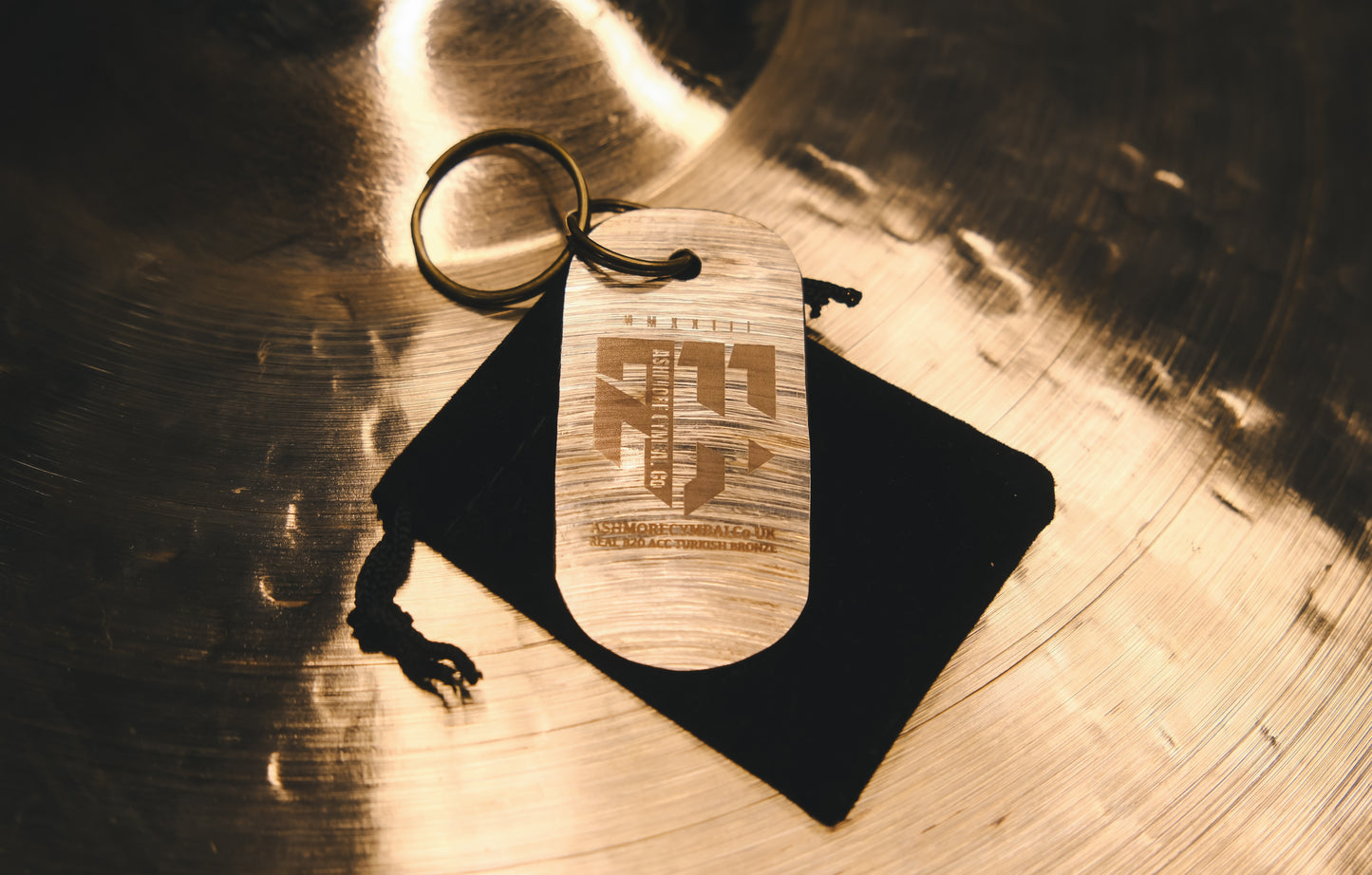 Custom Ashmore Cymbal Keyring – Personalised Engraving, Unique Gift for Drummers
